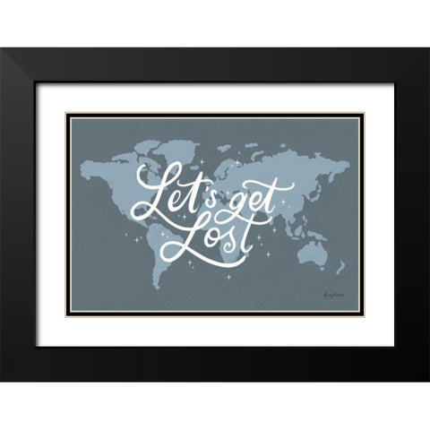 Mapped Out III Black Modern Wood Framed Art Print with Double Matting by Thorns, Becky