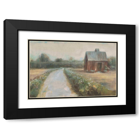 Road to the Fields Neutral Black Modern Wood Framed Art Print with Double Matting by Nai, Danhui