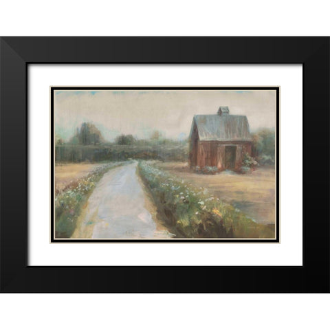 Road to the Fields Neutral Black Modern Wood Framed Art Print with Double Matting by Nai, Danhui