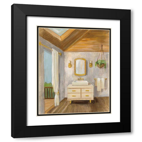 Attic Bathroom I Black Modern Wood Framed Art Print with Double Matting by Vassileva, Silvia