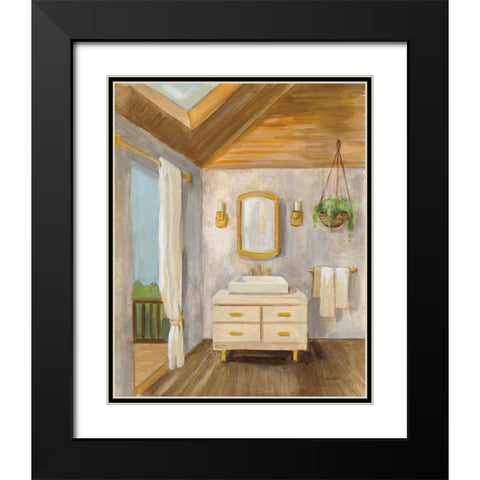 Attic Bathroom I Black Modern Wood Framed Art Print with Double Matting by Vassileva, Silvia
