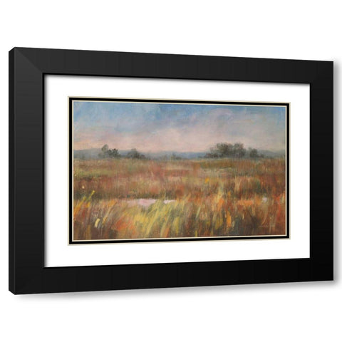 Autumn Fields Black Modern Wood Framed Art Print with Double Matting by Nai, Danhui