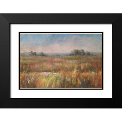 Autumn Fields Black Modern Wood Framed Art Print with Double Matting by Nai, Danhui