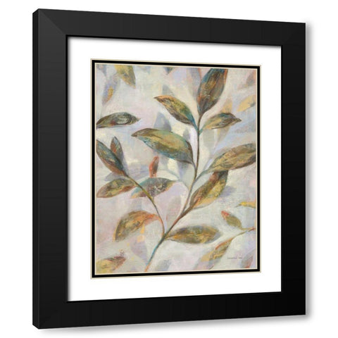 Leafy Flow II Black Modern Wood Framed Art Print with Double Matting by Nai, Danhui