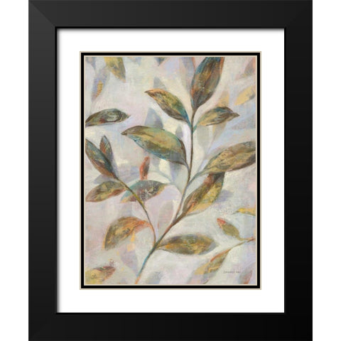 Leafy Flow II Black Modern Wood Framed Art Print with Double Matting by Nai, Danhui