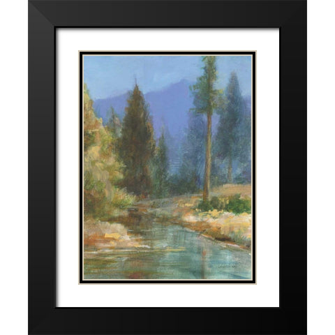 Western Pines Black Modern Wood Framed Art Print with Double Matting by Nai, Danhui