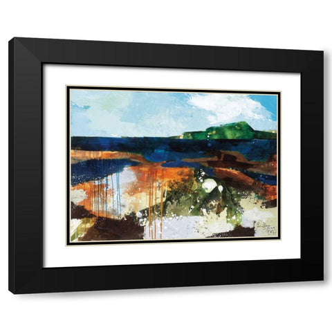 Riverport View Black Modern Wood Framed Art Print with Double Matting by Davies, Jane