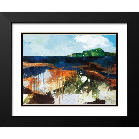 Riverport View Black Modern Wood Framed Art Print with Double Matting by Davies, Jane