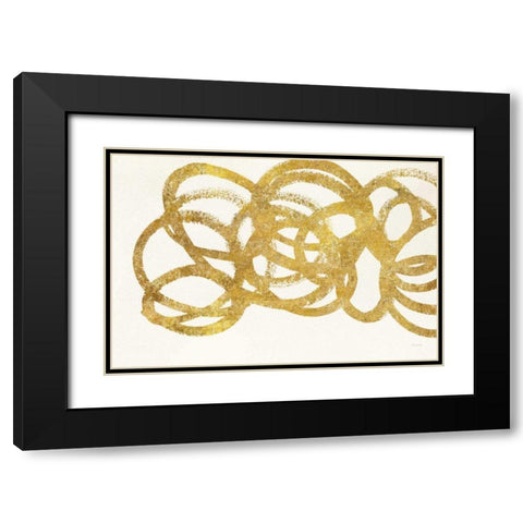 Swirling Element I Crop I Gold Black Modern Wood Framed Art Print with Double Matting by Novak, Shirley