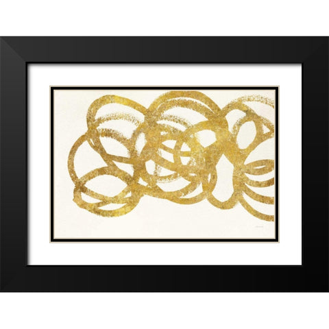 Swirling Element I Crop I Gold Black Modern Wood Framed Art Print with Double Matting by Novak, Shirley