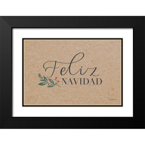 Neutral Christmas II Black Modern Wood Framed Art Print with Double Matting by Thorns, Becky