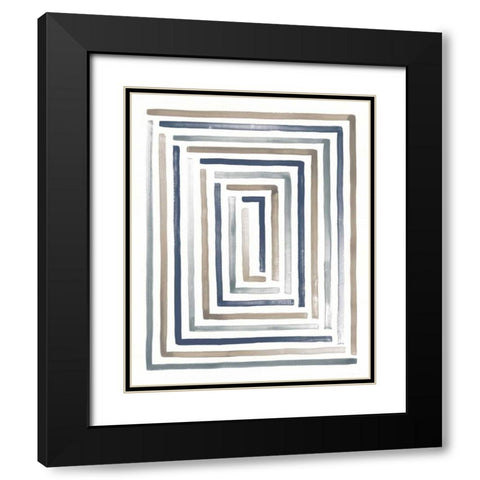 Desert Sunset II Blue Black Modern Wood Framed Art Print with Double Matting by Marshall, Laura