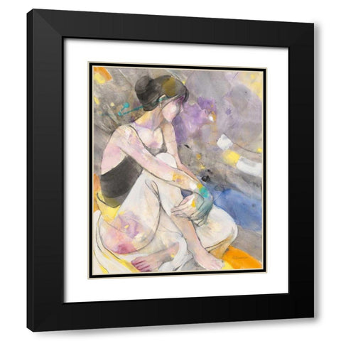 Ballerina I Black Modern Wood Framed Art Print with Double Matting by Hristova, Albena