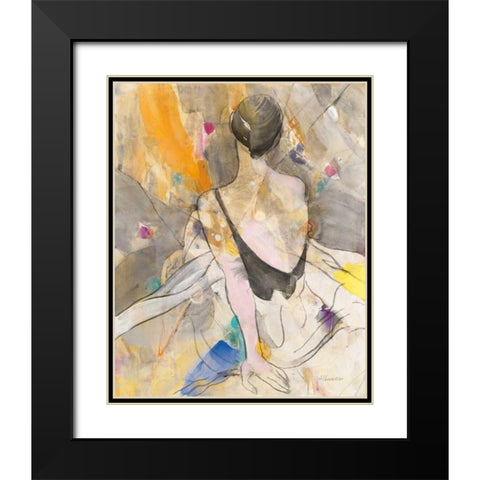 Ballerina II Black Modern Wood Framed Art Print with Double Matting by Hristova, Albena