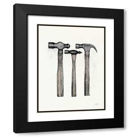 Hammers with Color Crop Black Modern Wood Framed Art Print with Double Matting by Schick, Mike
