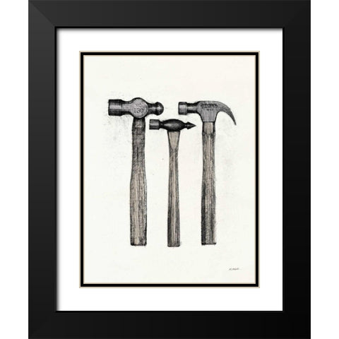 Hammers with Color Crop Black Modern Wood Framed Art Print with Double Matting by Schick, Mike