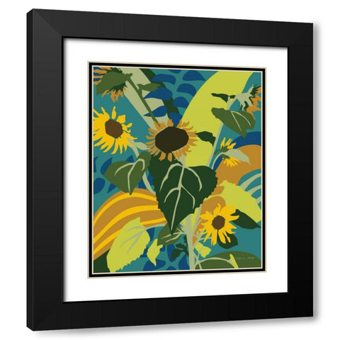 Sunflowers Black Modern Wood Framed Art Print with Double Matting by Gallagher, Megan