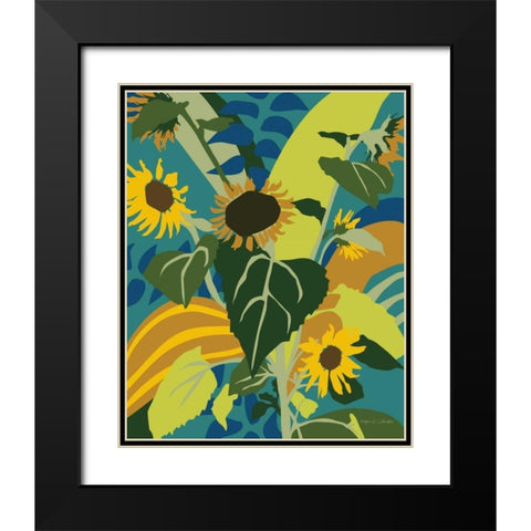 Sunflowers Black Modern Wood Framed Art Print with Double Matting by Gallagher, Megan