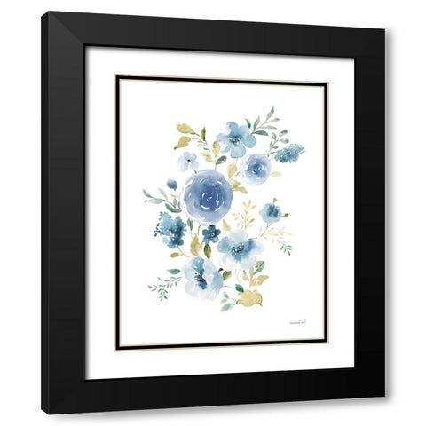 Floral Serenade I Black Modern Wood Framed Art Print with Double Matting by Nai, Danhui