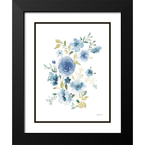 Floral Serenade I Black Modern Wood Framed Art Print with Double Matting by Nai, Danhui