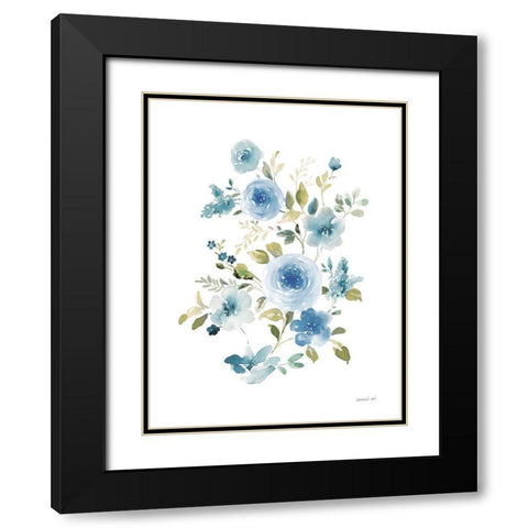Floral Serenade II Black Modern Wood Framed Art Print with Double Matting by Nai, Danhui