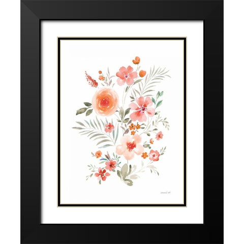Floral Serenade IV Black Modern Wood Framed Art Print with Double Matting by Nai, Danhui