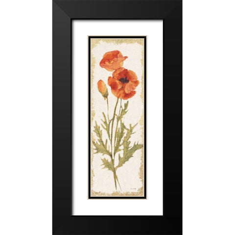 Poppy Panel Light Black Modern Wood Framed Art Print with Double Matting by Blum, Cheri