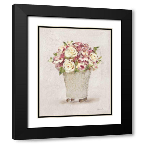 Parlor Roses I Light Black Modern Wood Framed Art Print with Double Matting by Blum, Cheri