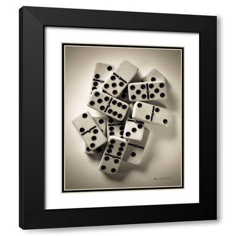 Dominos I Black Modern Wood Framed Art Print with Double Matting by Goldstein, Ed