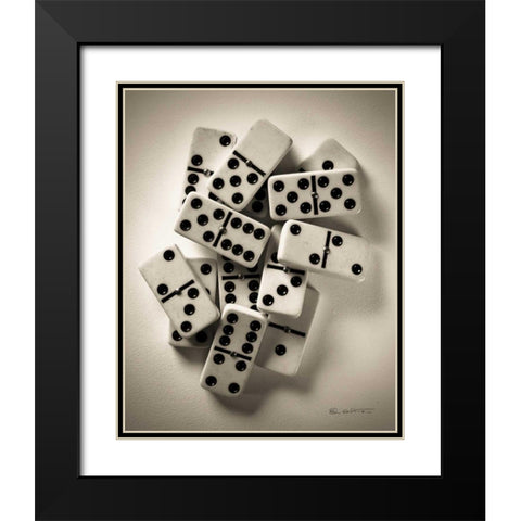 Dominos I Black Modern Wood Framed Art Print with Double Matting by Goldstein, Ed