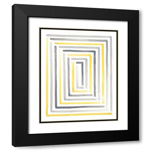 Desert Sunset II Yellow Gray Black Modern Wood Framed Art Print with Double Matting by Marshall, Laura