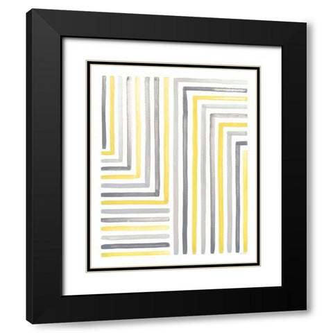 Desert Sunset III Yellow Gray Black Modern Wood Framed Art Print with Double Matting by Marshall, Laura