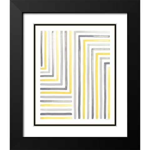 Desert Sunset III Yellow Gray Black Modern Wood Framed Art Print with Double Matting by Marshall, Laura
