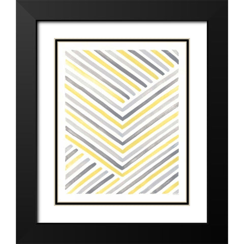 Desert Sunset IV Yellow Gray Black Modern Wood Framed Art Print with Double Matting by Marshall, Laura