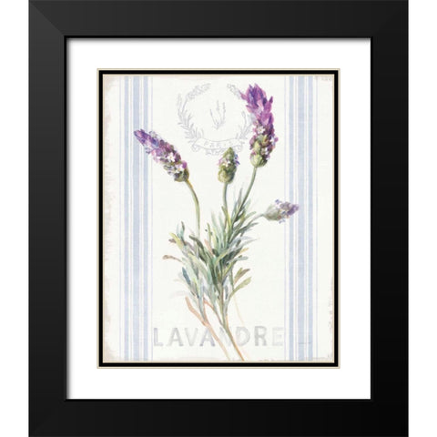 Floursack Lavender II Black Modern Wood Framed Art Print with Double Matting by Nai, Danhui