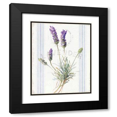 Floursack Lavender III Black Modern Wood Framed Art Print with Double Matting by Nai, Danhui