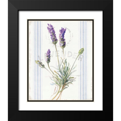 Floursack Lavender III Black Modern Wood Framed Art Print with Double Matting by Nai, Danhui