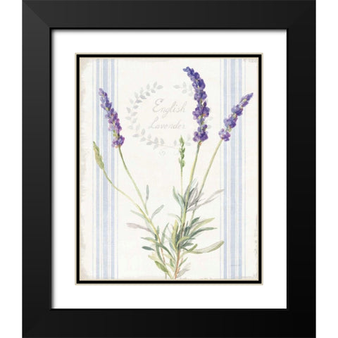 Floursack Lavender IV Black Modern Wood Framed Art Print with Double Matting by Nai, Danhui