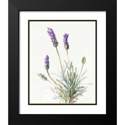 Floursack Lavender III on Linen Black Modern Wood Framed Art Print with Double Matting by Nai, Danhui