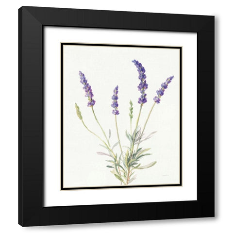 Floursack Lavender IV on Linen Black Modern Wood Framed Art Print with Double Matting by Nai, Danhui