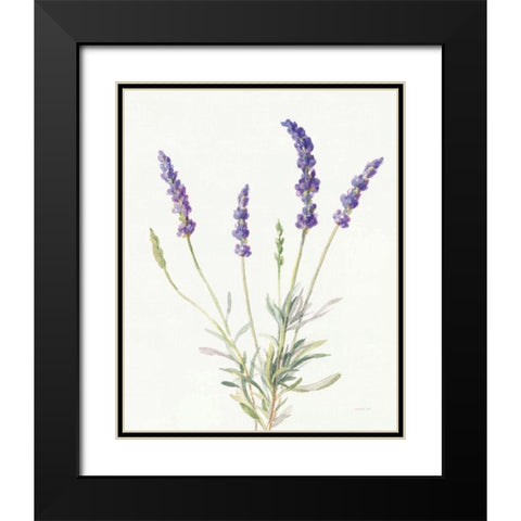 Floursack Lavender IV on Linen Black Modern Wood Framed Art Print with Double Matting by Nai, Danhui