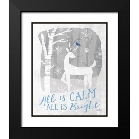 Woodland Wishes I Blue Black Modern Wood Framed Art Print with Double Matting by Marshall, Laura
