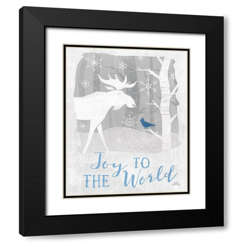 Woodland Wishes III Blue Black Modern Wood Framed Art Print with Double Matting by Marshall, Laura