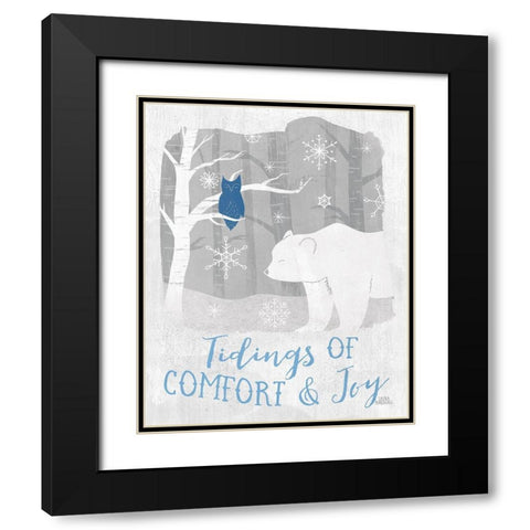 Woodland Wishes IV Blue Black Modern Wood Framed Art Print with Double Matting by Marshall, Laura