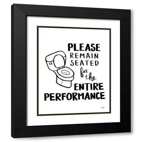 Bathroom Etiquette III - rev font v1 Black Modern Wood Framed Art Print with Double Matting by York, Leah