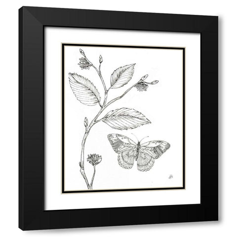 Outdoor Beauties Butterfly I Black Modern Wood Framed Art Print with Double Matting by Brissonnet, Daphne