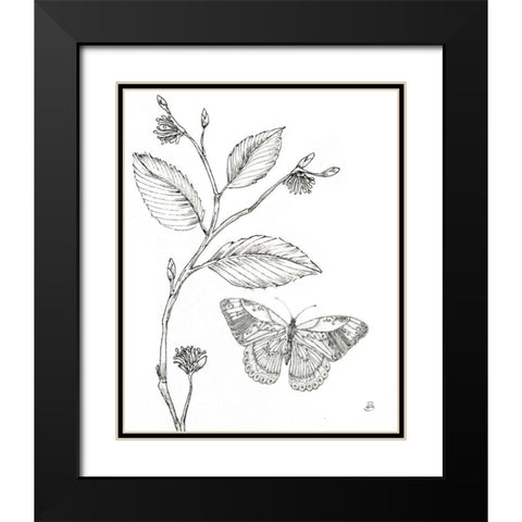 Outdoor Beauties Butterfly I Black Modern Wood Framed Art Print with Double Matting by Brissonnet, Daphne