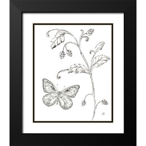 Outdoor Beauties Butterfly II Black Modern Wood Framed Art Print with Double Matting by Brissonnet, Daphne