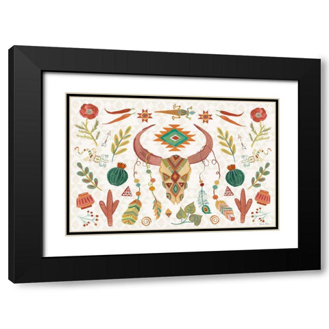 Southwest Vibes I No Words Black Modern Wood Framed Art Print with Double Matting by Zaman, Farida