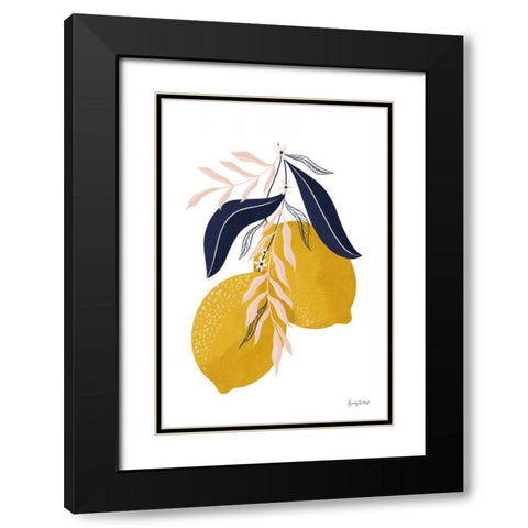 Lemons II No Wedge Black Modern Wood Framed Art Print with Double Matting by Thorns, Becky